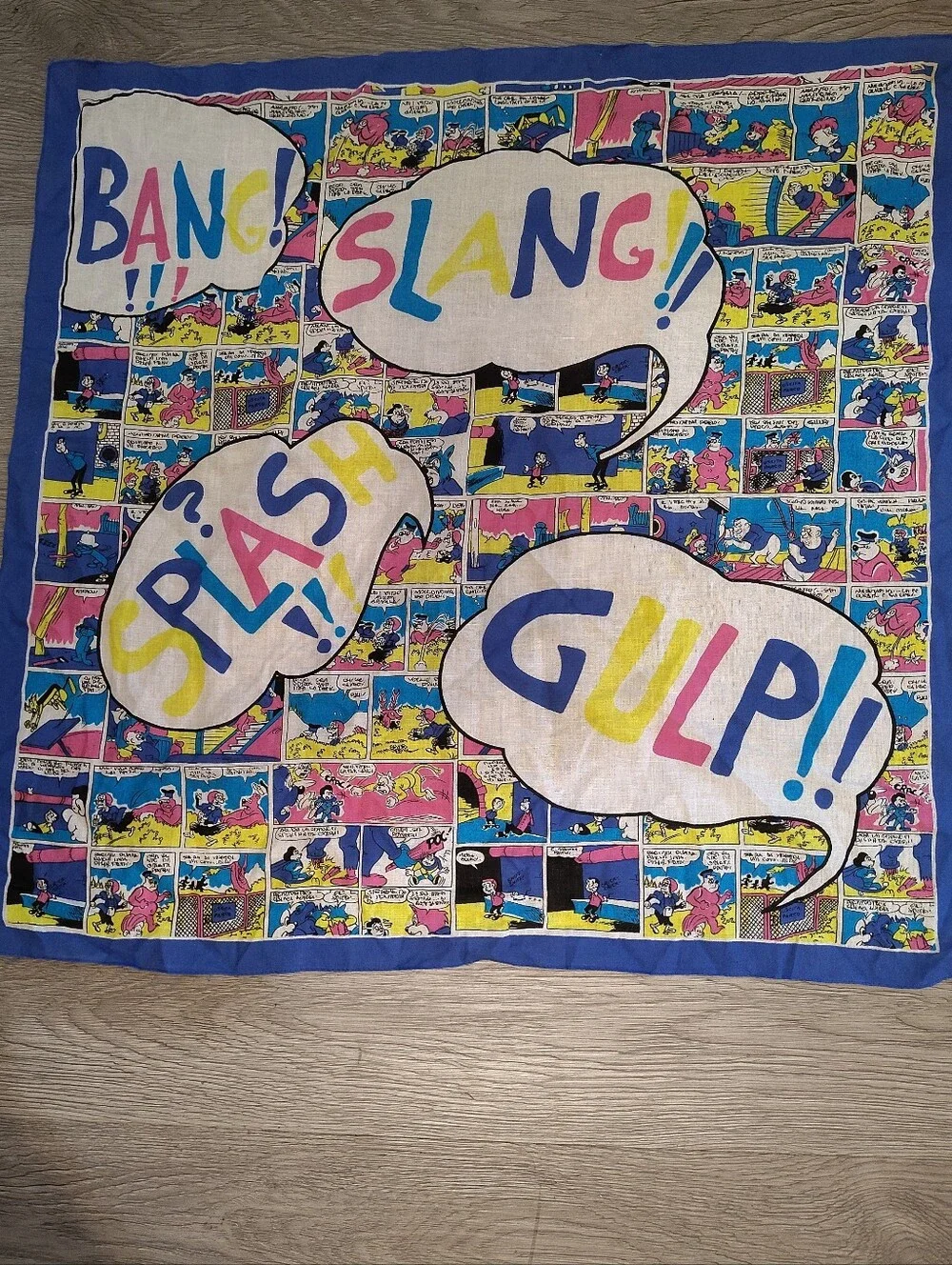 VTG Pop Art Comic Book Bandana Scarf Slang Bang Splash Gulp Retro